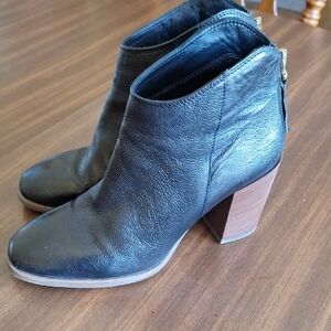 Clarks Lora Lona Black Leather Ankle Boots